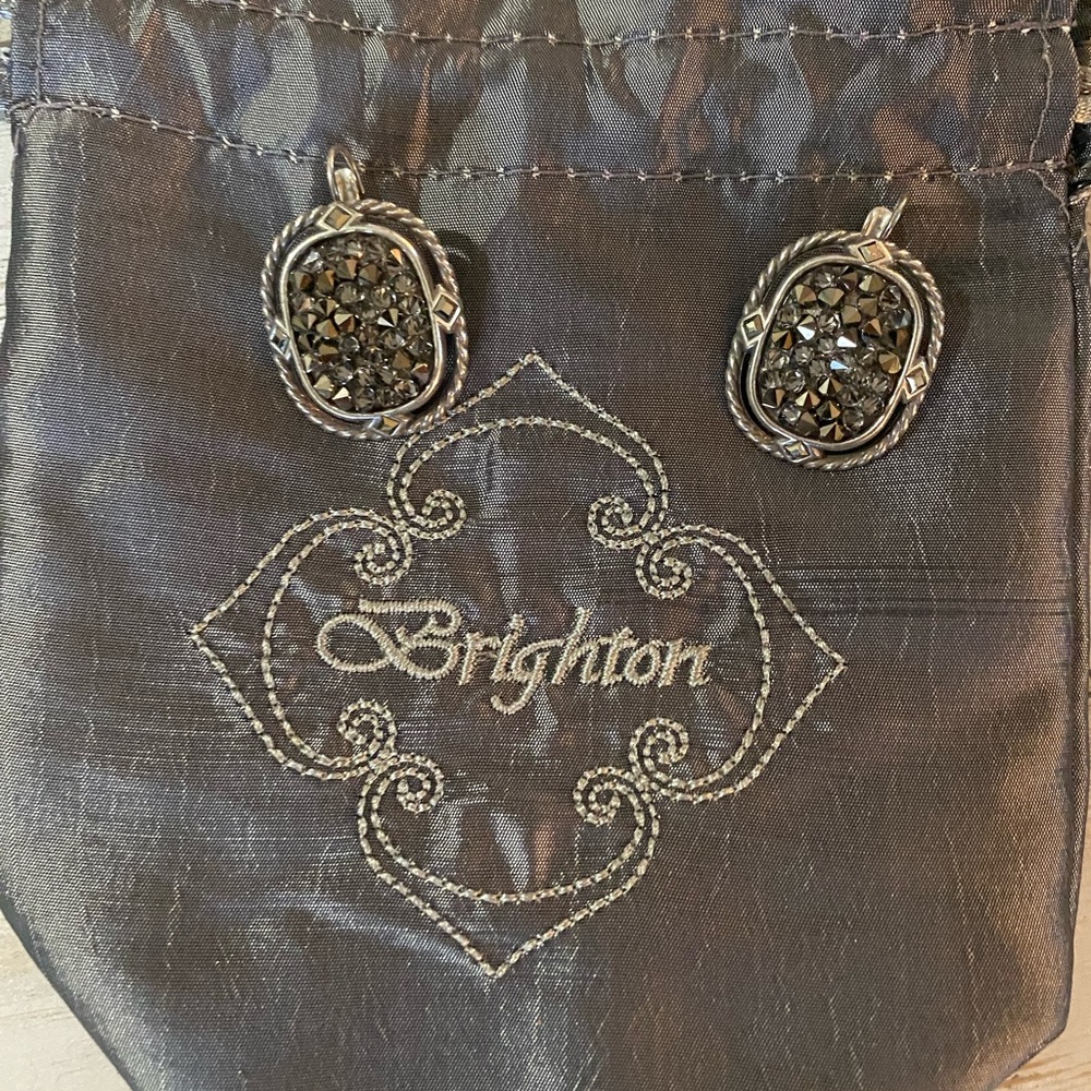 Brighton Black and Silver Earrings with Intricate Design